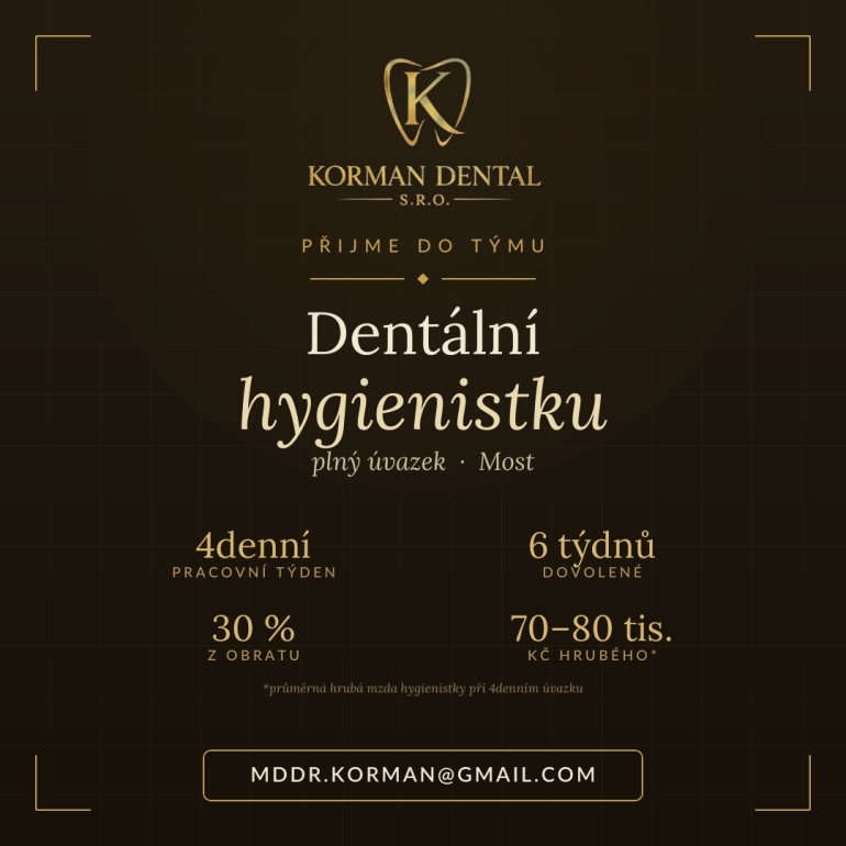 Dentální hygienistka – Most (Korman Dental) Dentální hygienistka – Most (Korman Dental)