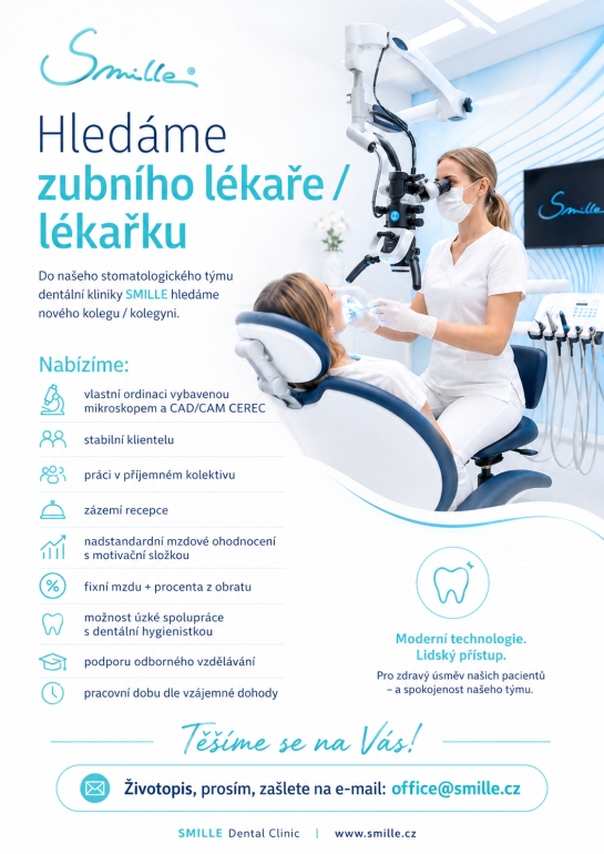 Hledáme ZUBNÍHO LÉKAŘE/LÉKAŘKU Hledáme ZUBNÍHO LÉKAŘE/LÉKAŘKU