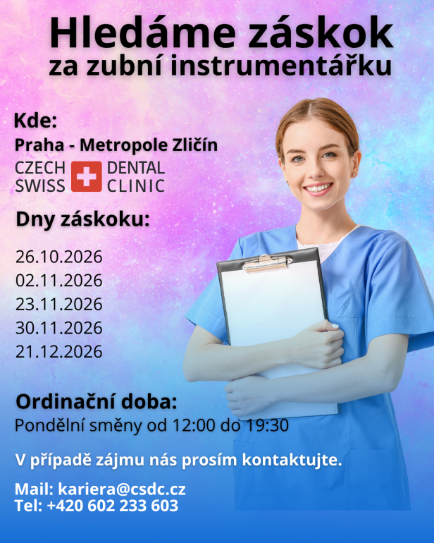 ZUBNÍ INSTRUMENTÁŘKA / SESTRA – STABILNÍ ZÁSKOK - PRAHA 5