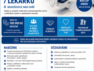 HLEDÁME ZUBNÍHO LÉKAŘE / LÉKAŘKU